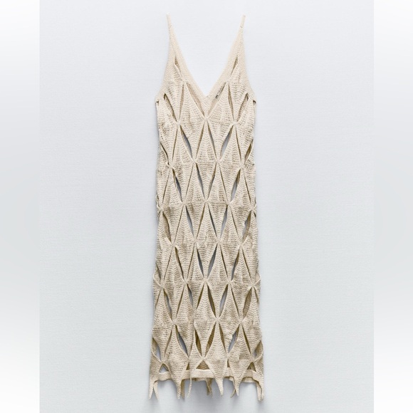 🦋 Bloggers Favorite 🦋 NWT Zara Crochet Slip Dress Size S - Picture 11 of 14